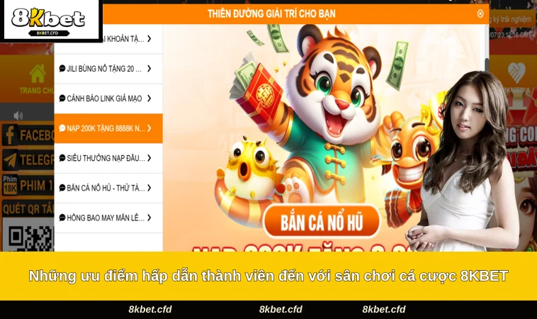 Những ưu điểm hấp dẫn thành viên đến với sân chơi cá cược 8KBET